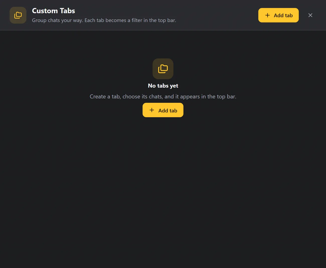 The Custom Tabs module before you make a tab